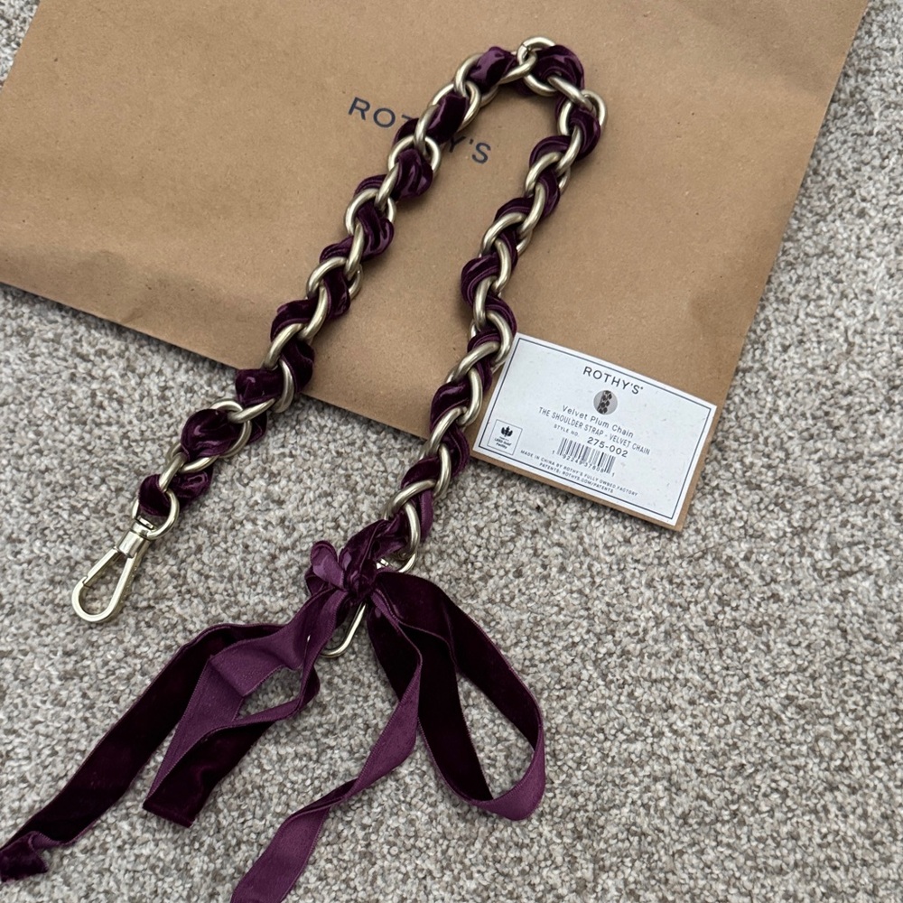 Rothy's Purple and Gold Chain Strap